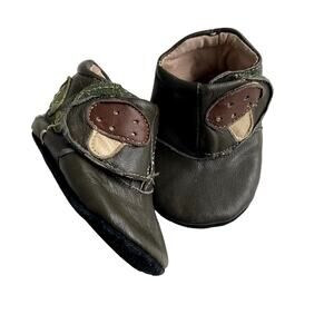 Livie & Luca Mushroom Leather Booties - 0-6M